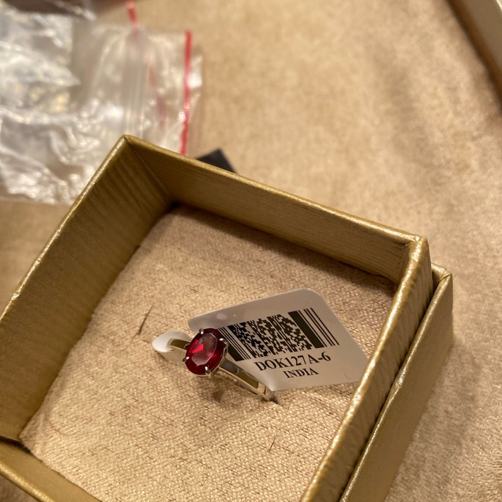Jtv red garnet ring size 6